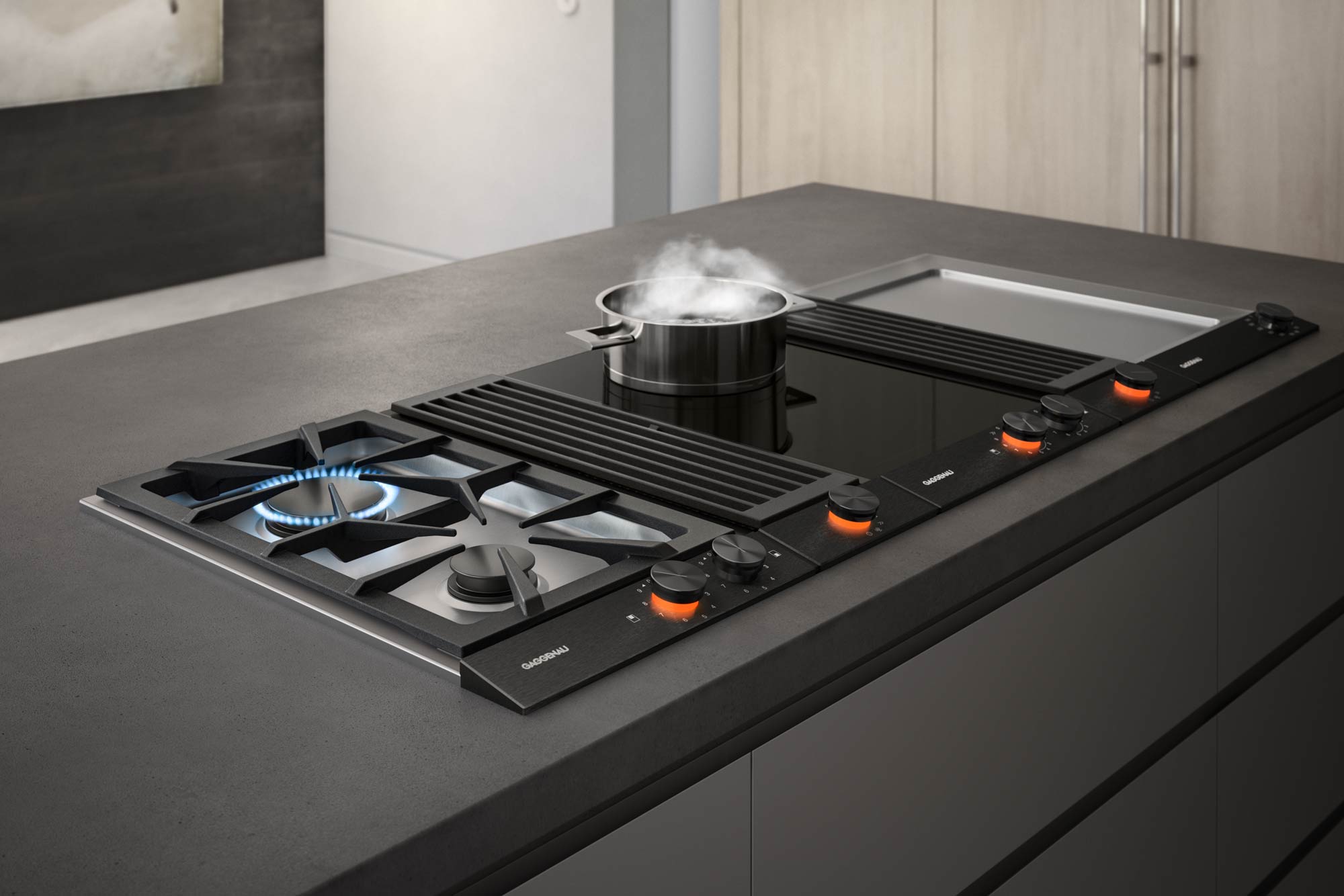 Gaggenau Vario Muldenlüftung. CITY KÜCHEN BERLIN ist Gaggenau Masterpartner.